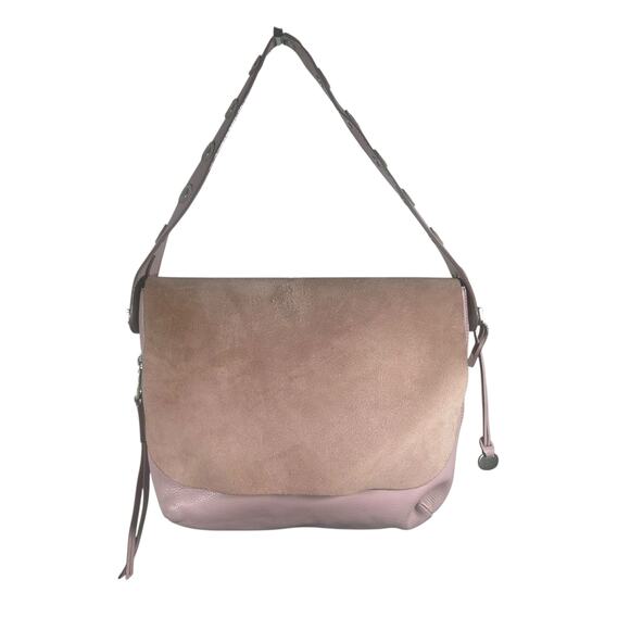 Fossil Leather & Suede Flap Shoulder Bag Dusty Rose Mauve - Picture 1 of 10